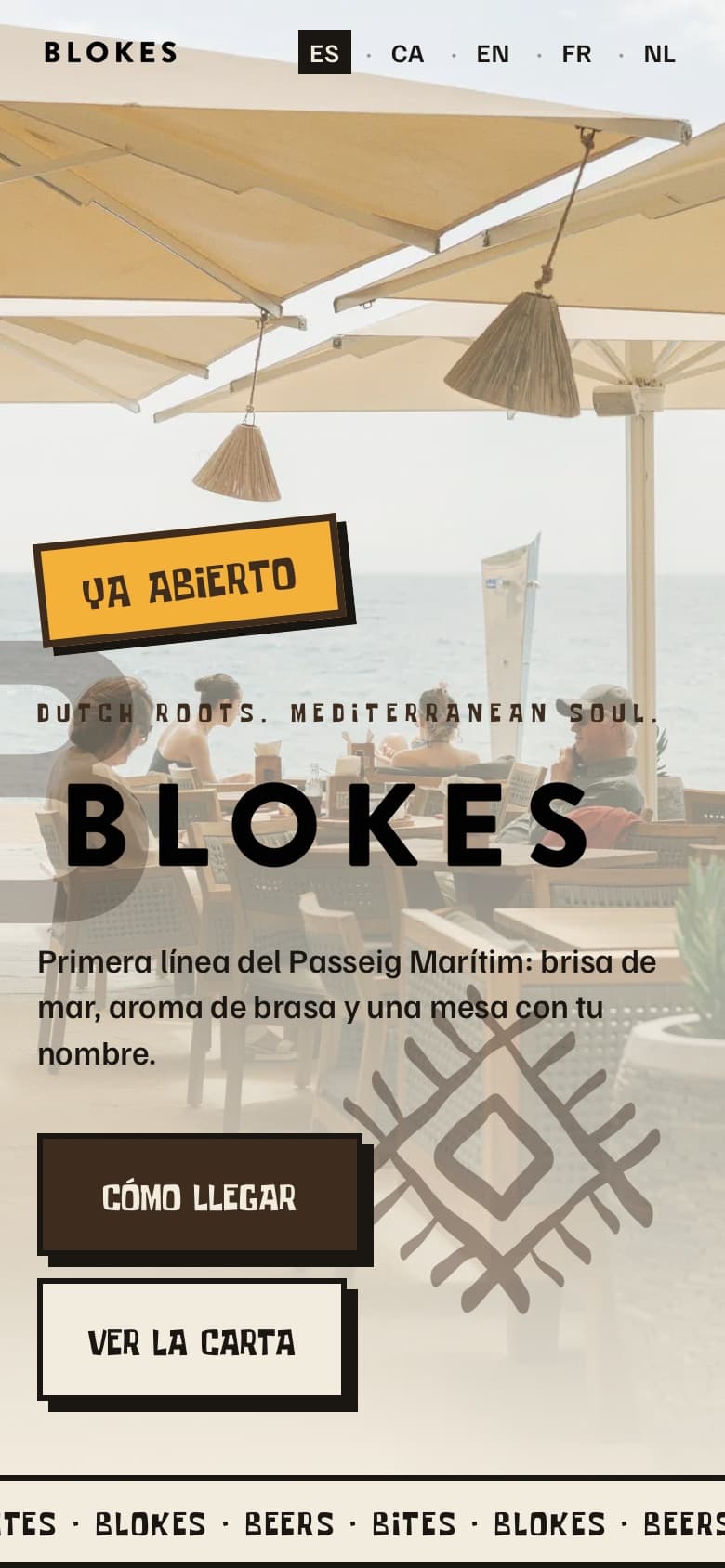 The Blokes homepage on a phone