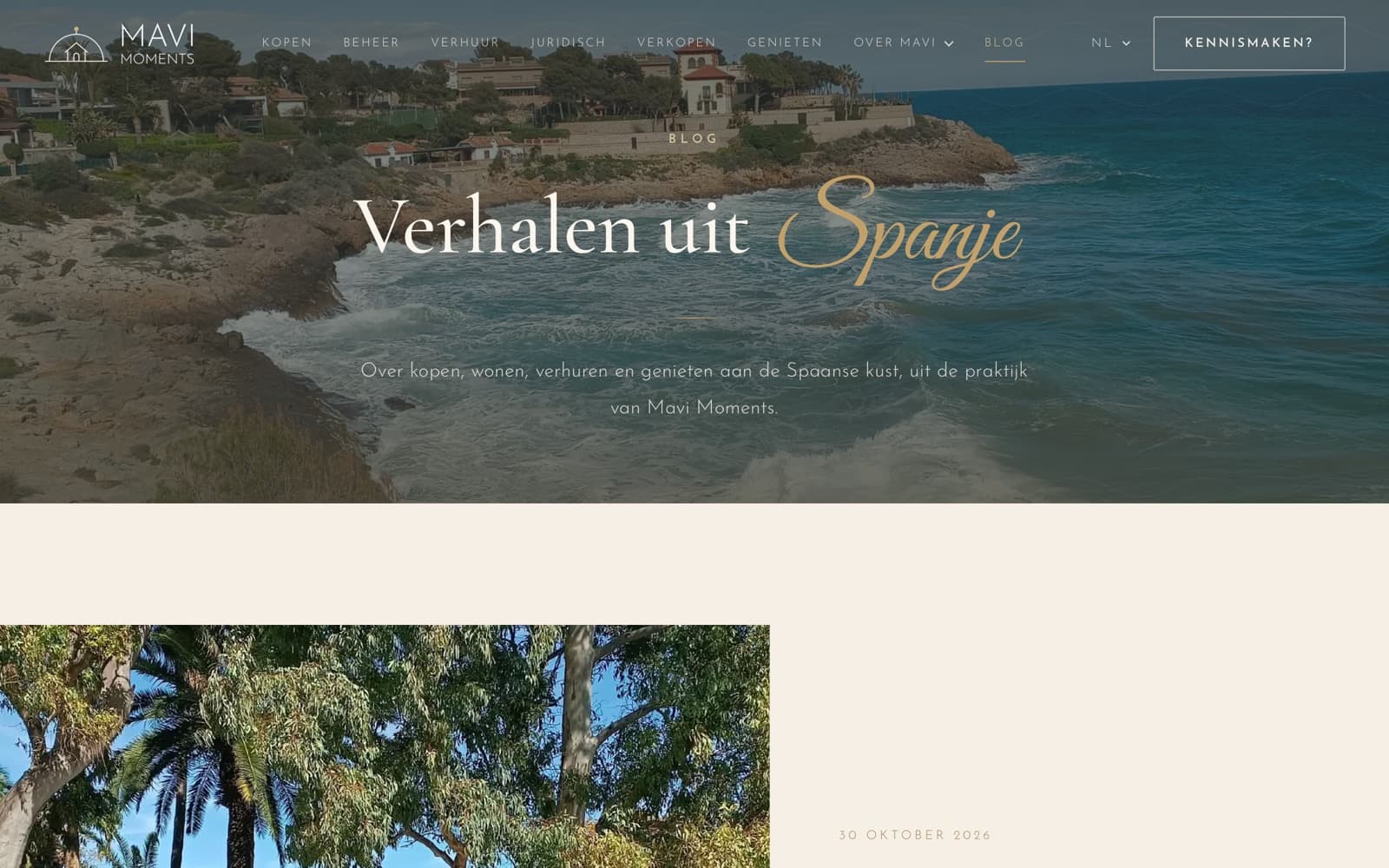 The blog page of mavimoments.com, Stories from Spain
