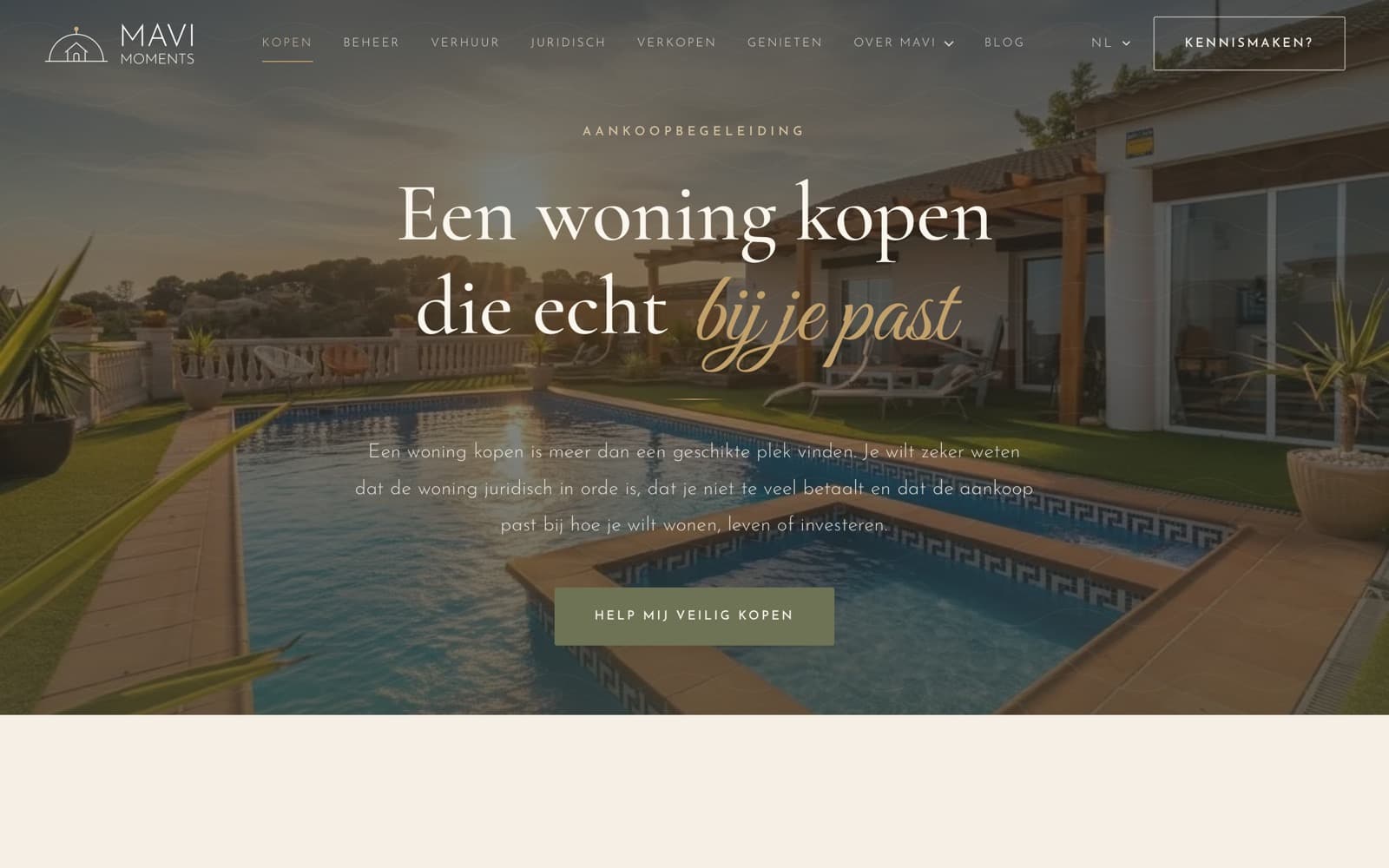The page about buying a home on mavimoments.com