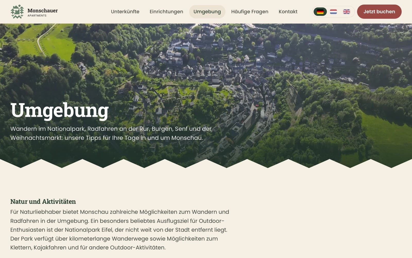 The surroundings page: walking, cycling and sights around Monschau
